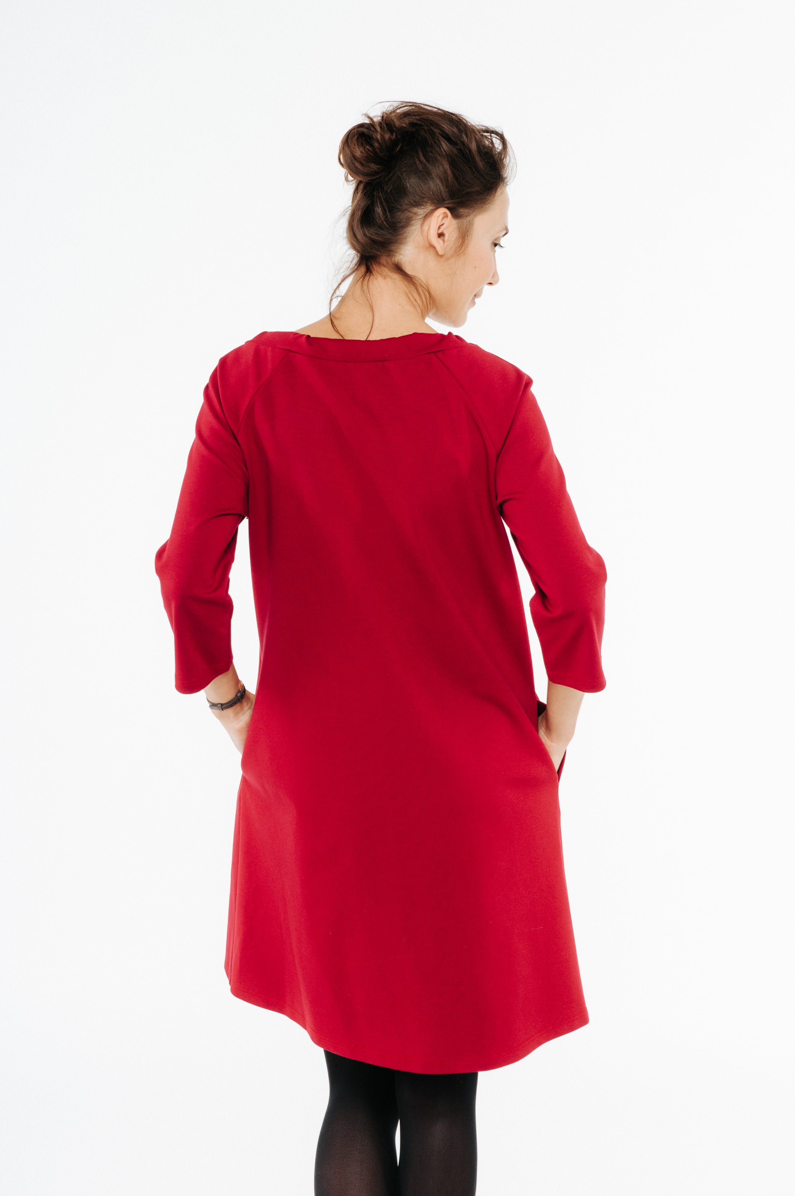 FRENCH — Italian Punto Milano Knit A-Line Dress