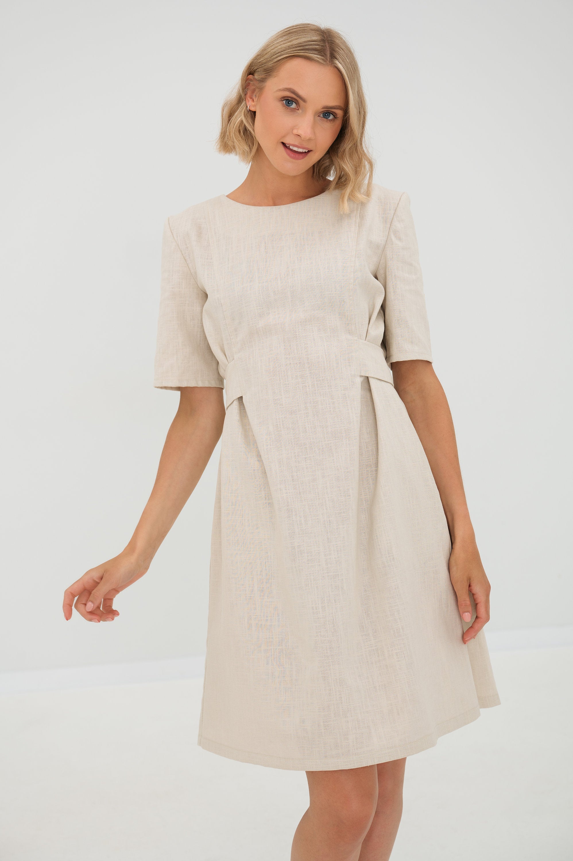 LOLITA — Stonewashed Linen Dress, Deep Blue (L)