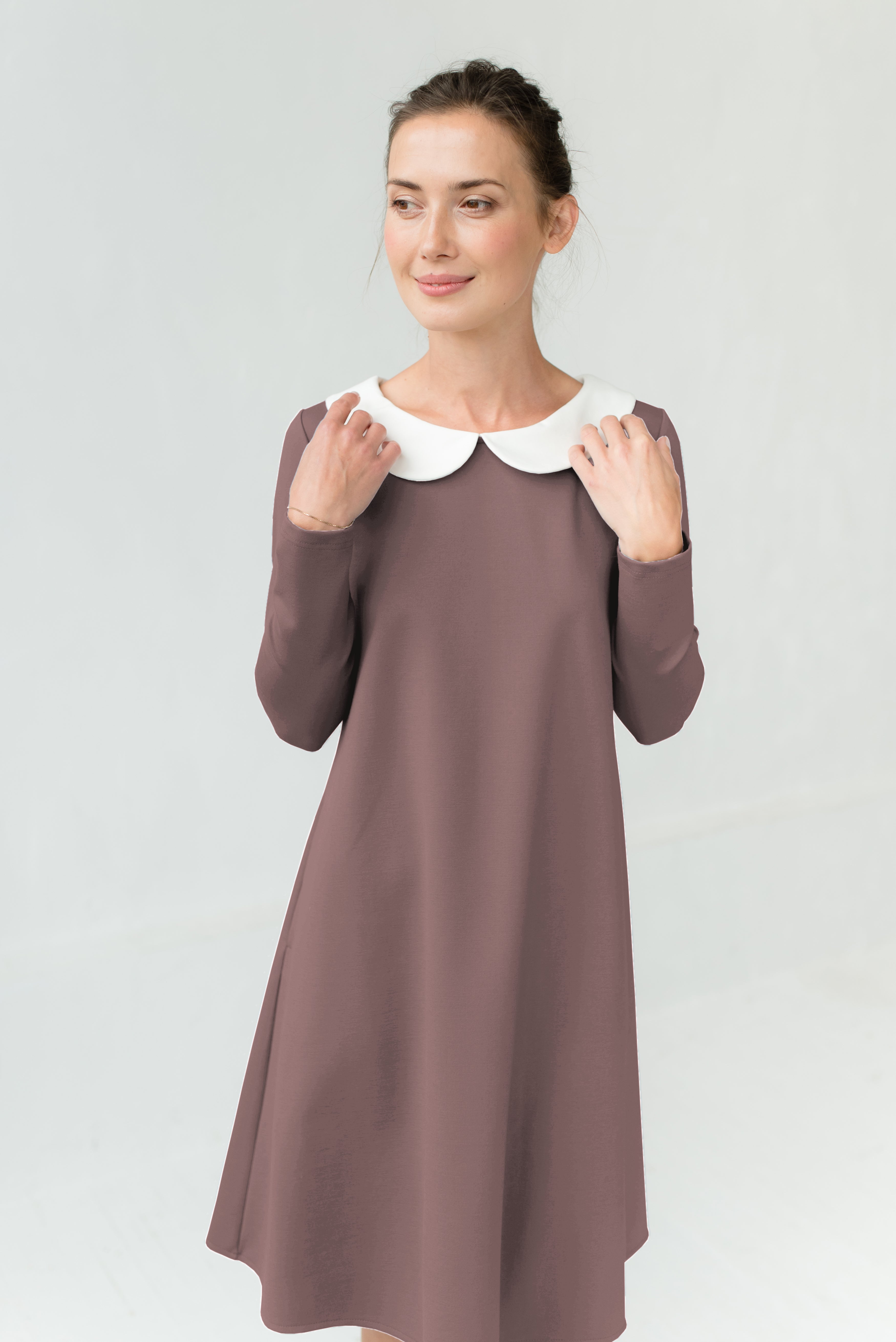 LOVER — Italian Punto Milano Knit Collar Dress