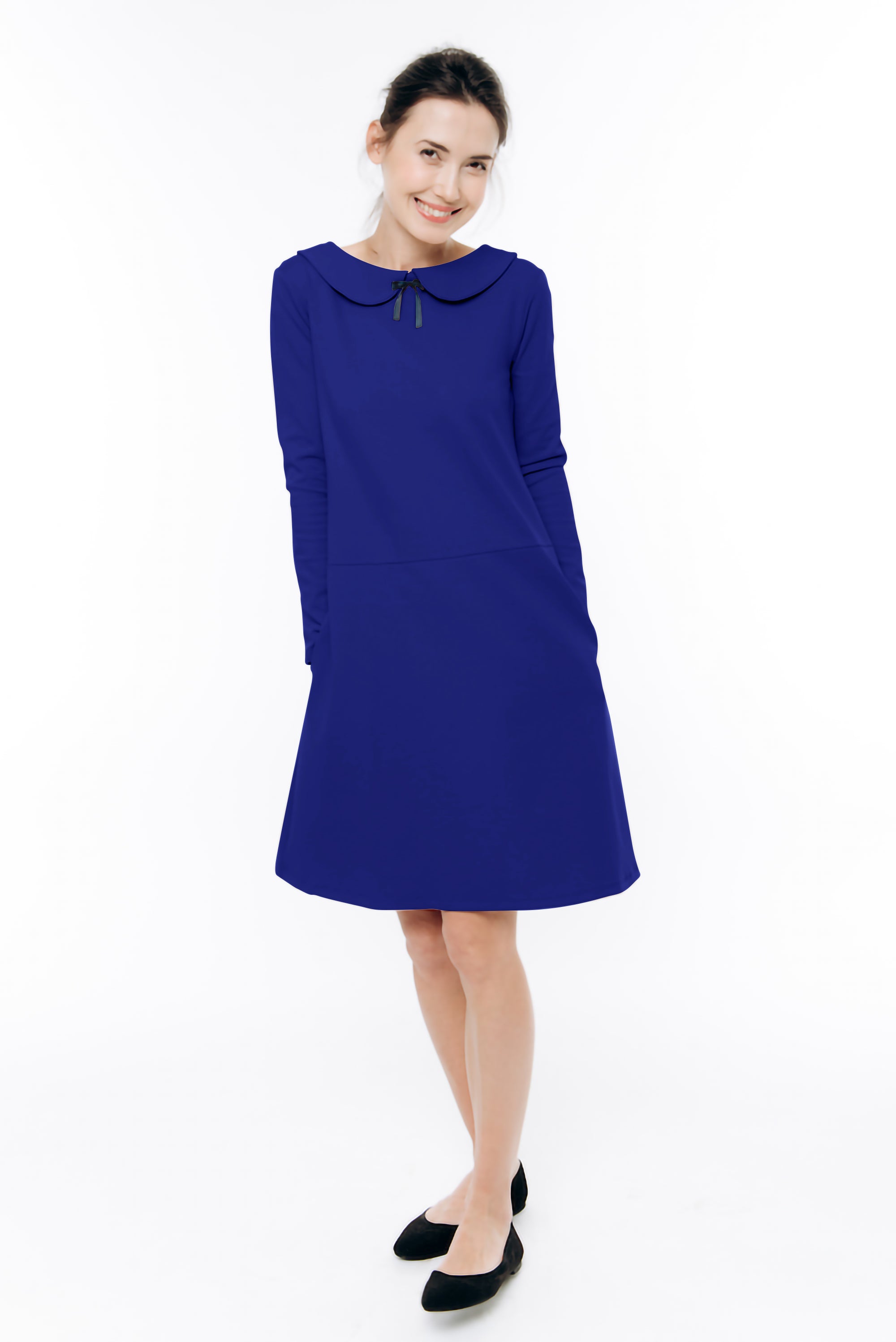 PARISIAN — Robe à col en maille Punto Milano italienne