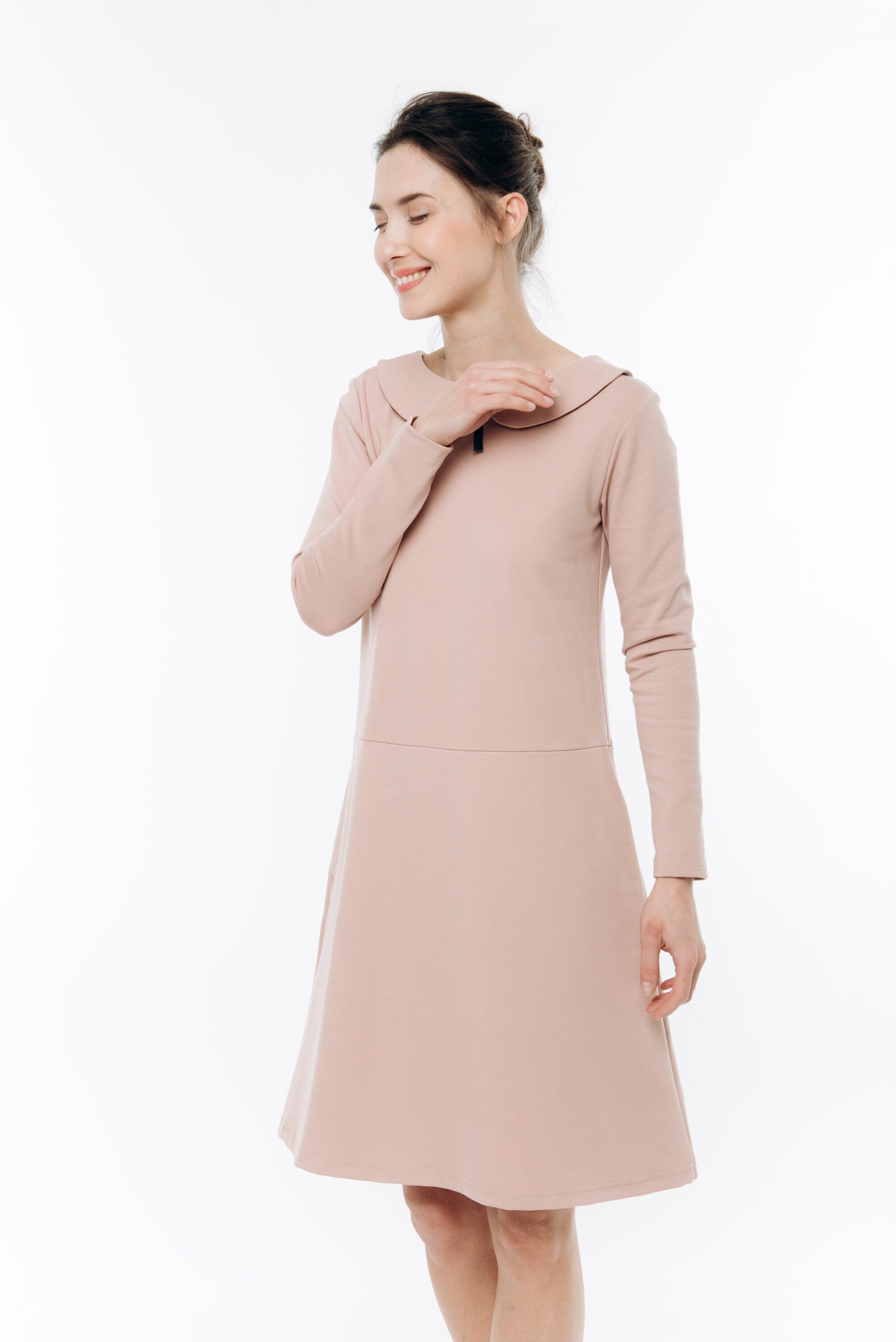 PARISIAN — Robe à col en maille Punto Milano italienne