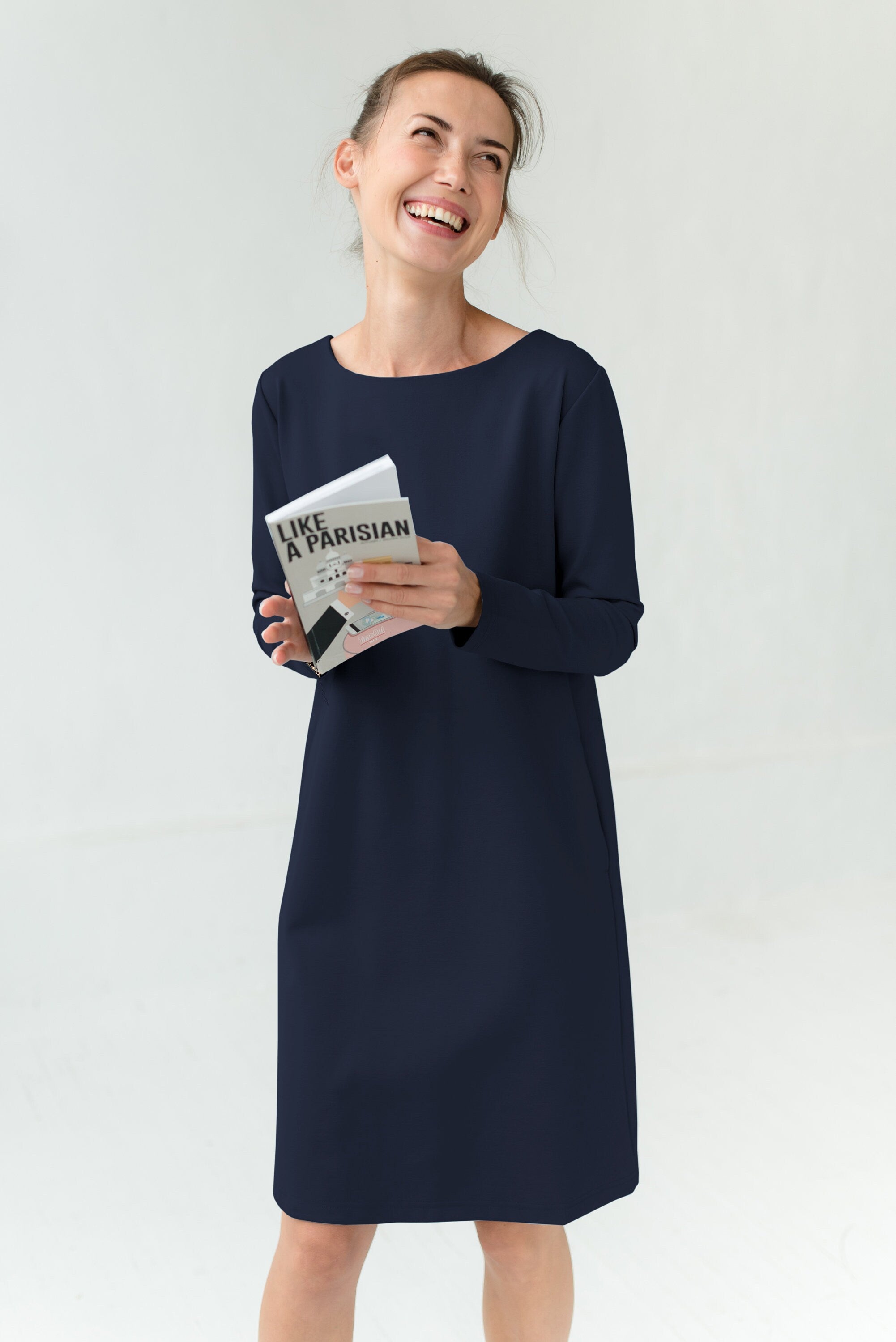 EMILY — Italian Punto Milano Knit Dress With Back Bow