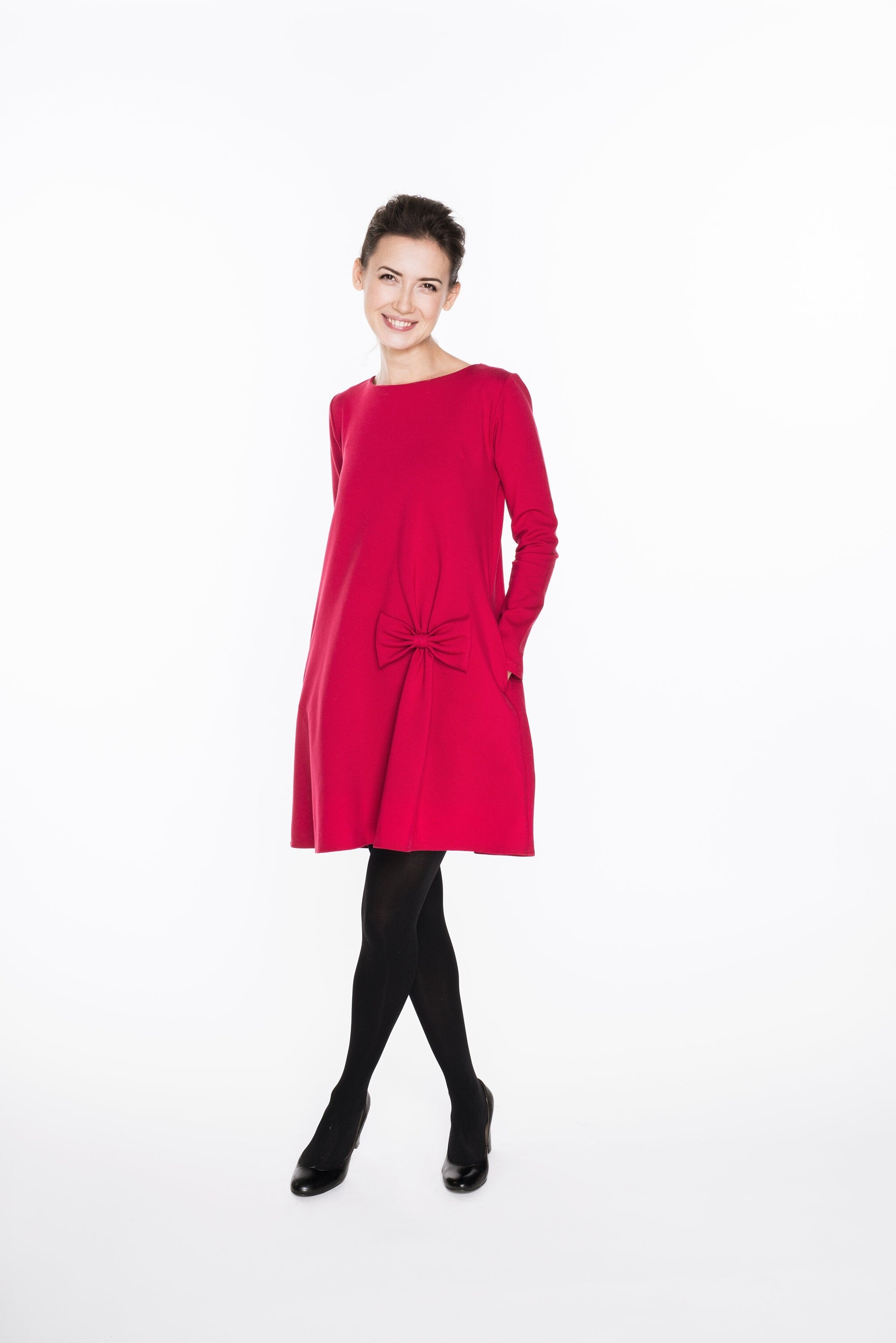 KISS — Italian Punto Milano Knit Swing Dress