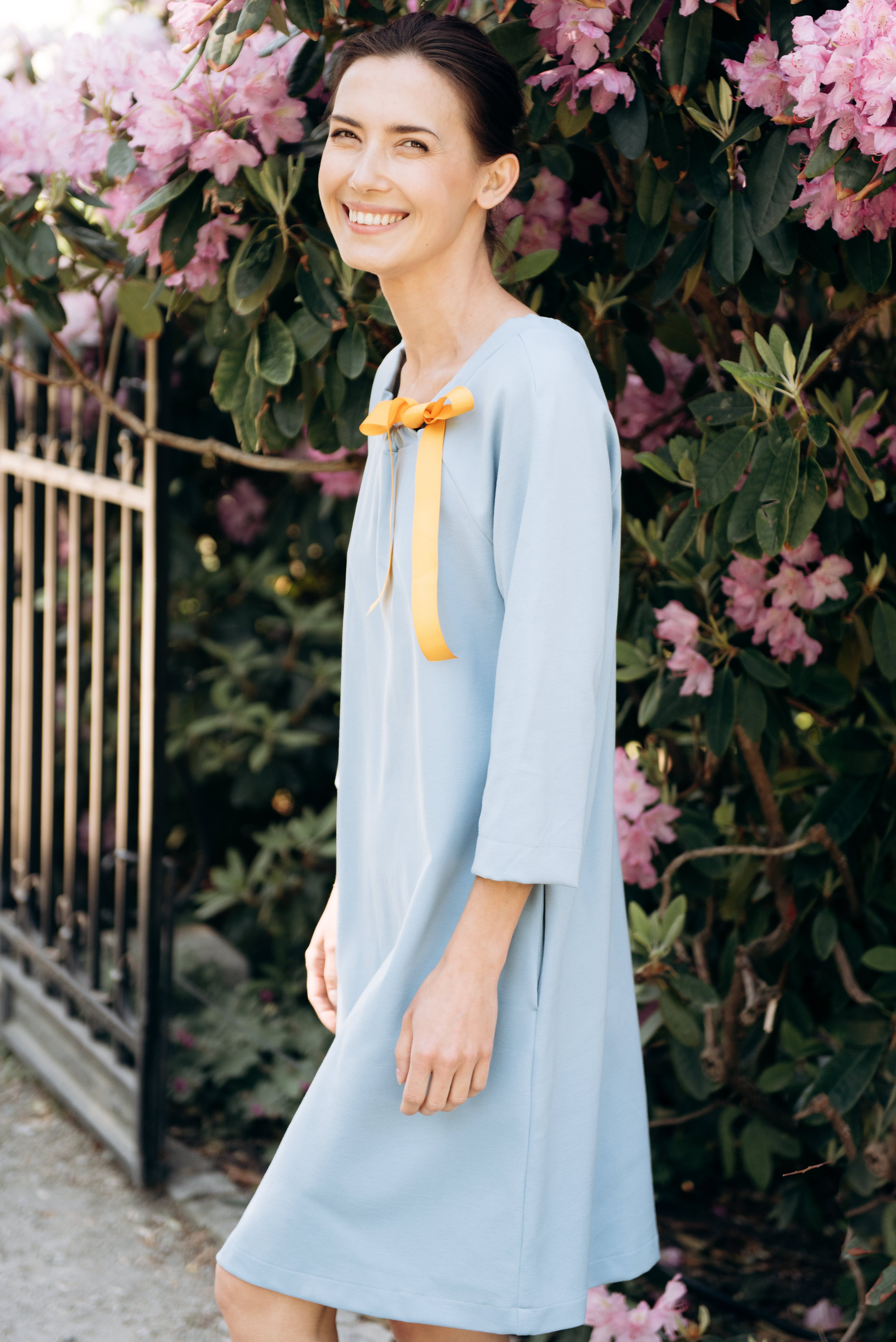 FRENCH — Italian Punto Milano Knit A-Line Dress