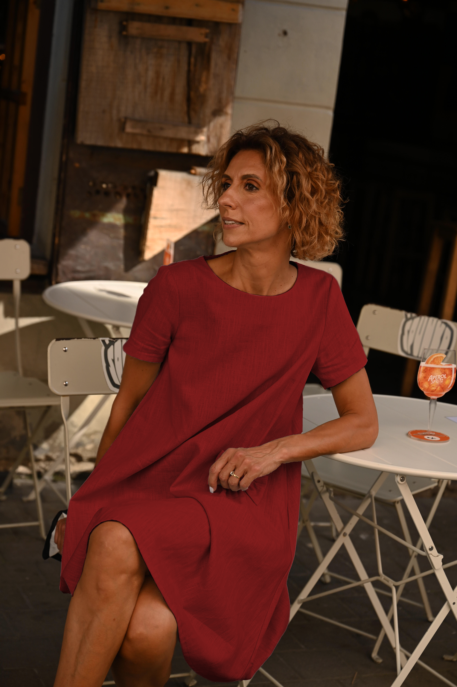 SUMMER KISS — Leinen-Swingkleid mit Schleife