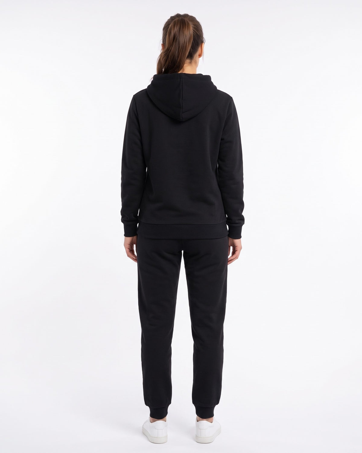 HARBOR – Nida Print Unisex Hoodie – Black džemperis, vaizdas iš nugaros #Color_Black