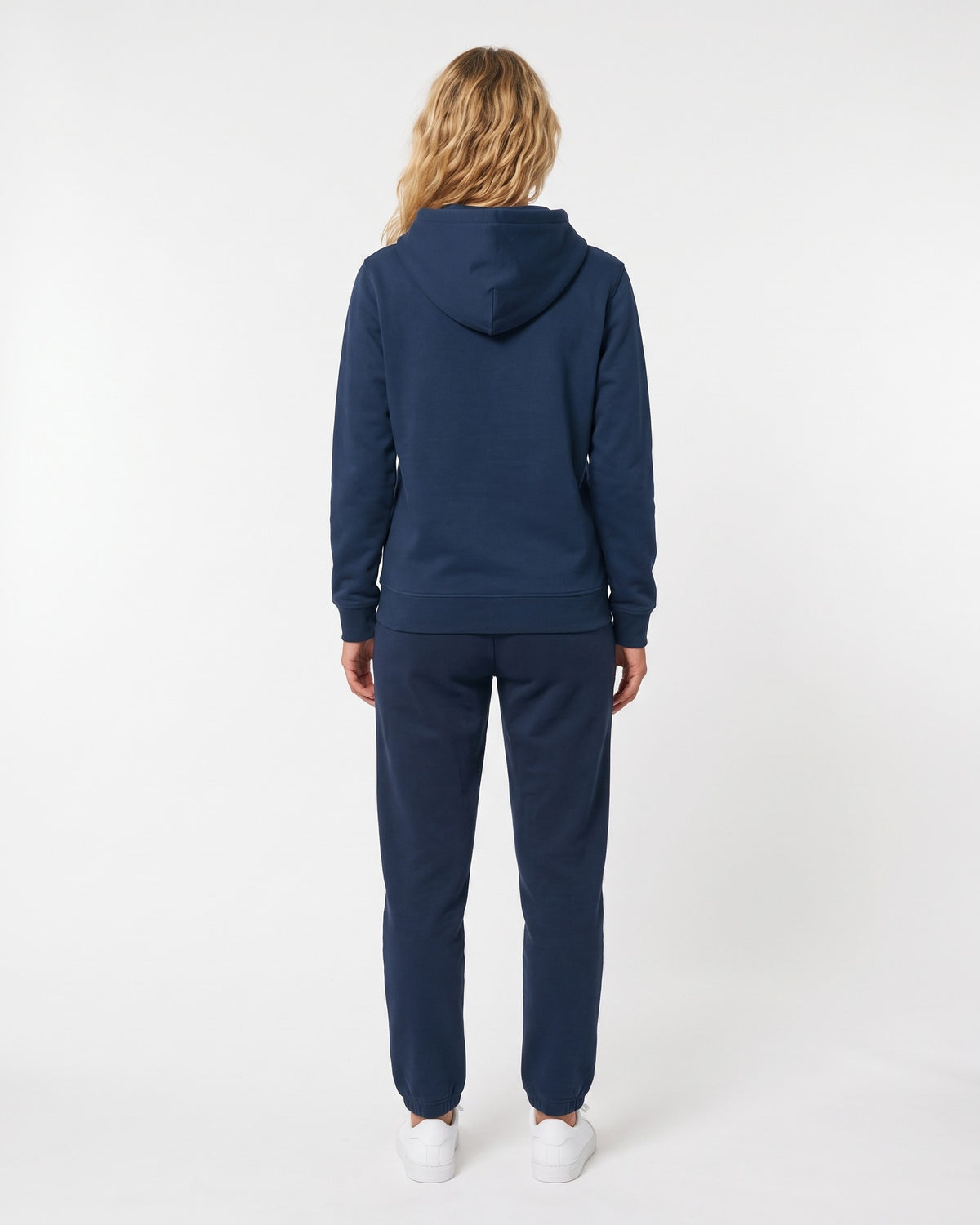 HARBOR – Nida Print Unisex Hoodie – Deep blue džemperis, vaizdas iš nugaros #Color_Deep blue