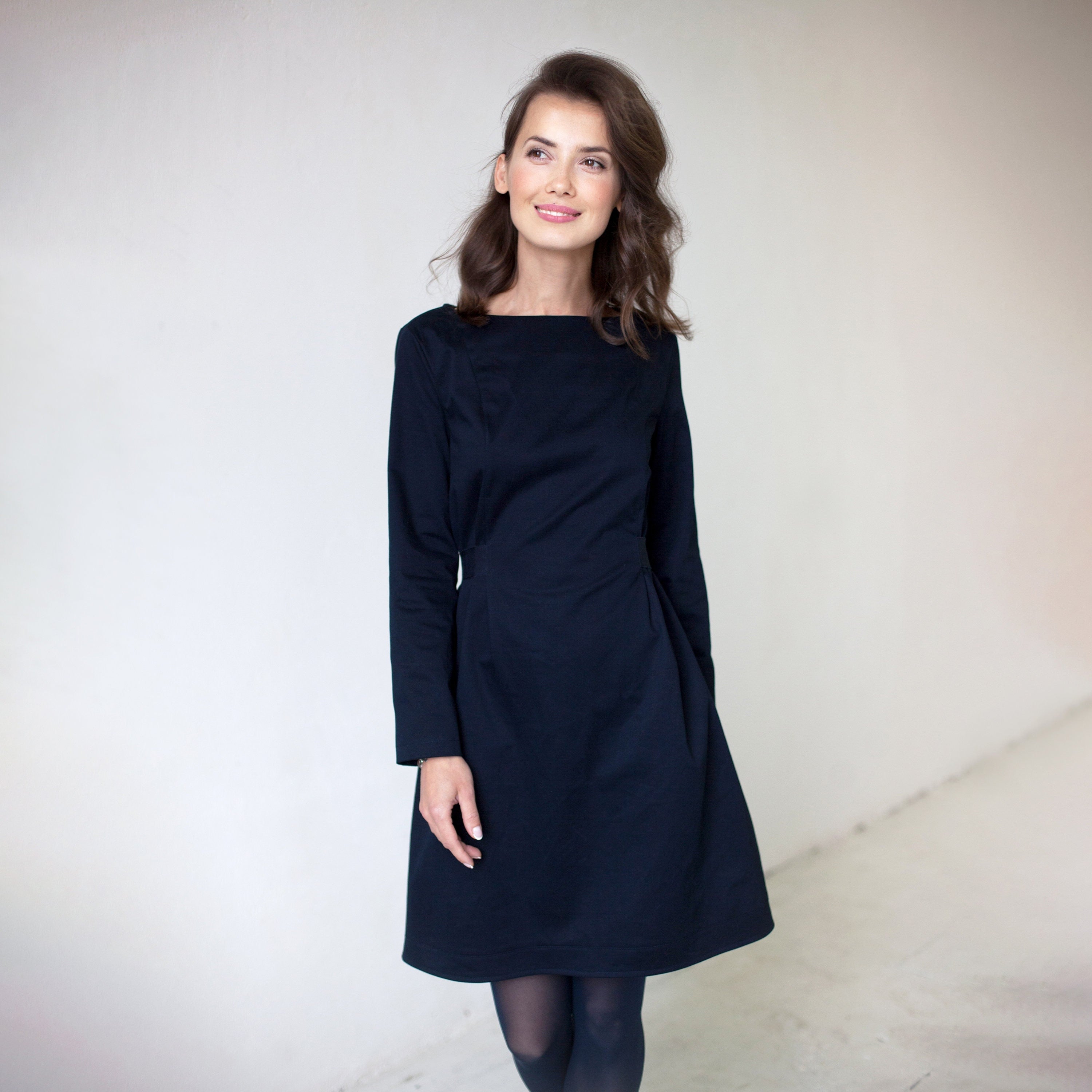 LOLITA — Italian Punto Milano Knit Dress with Back Bow