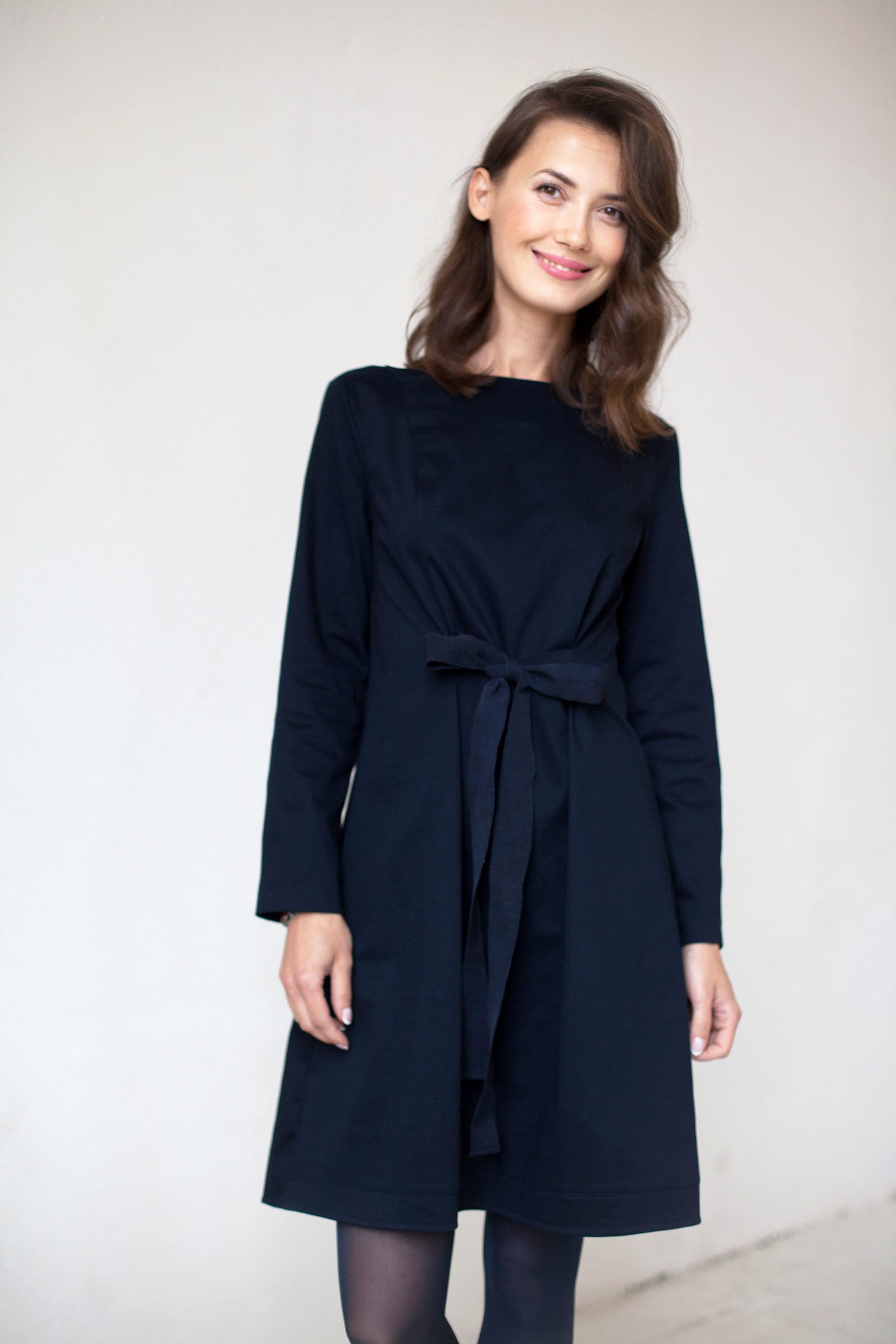 LOLITA — Italian Punto Milano Knit Dress with Back Bow