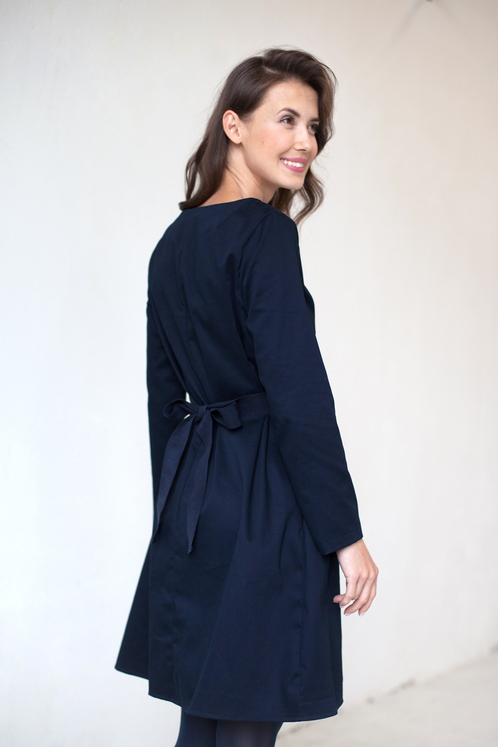 LOLITA — Italian Punto Milano Knit Dress with Back Bow