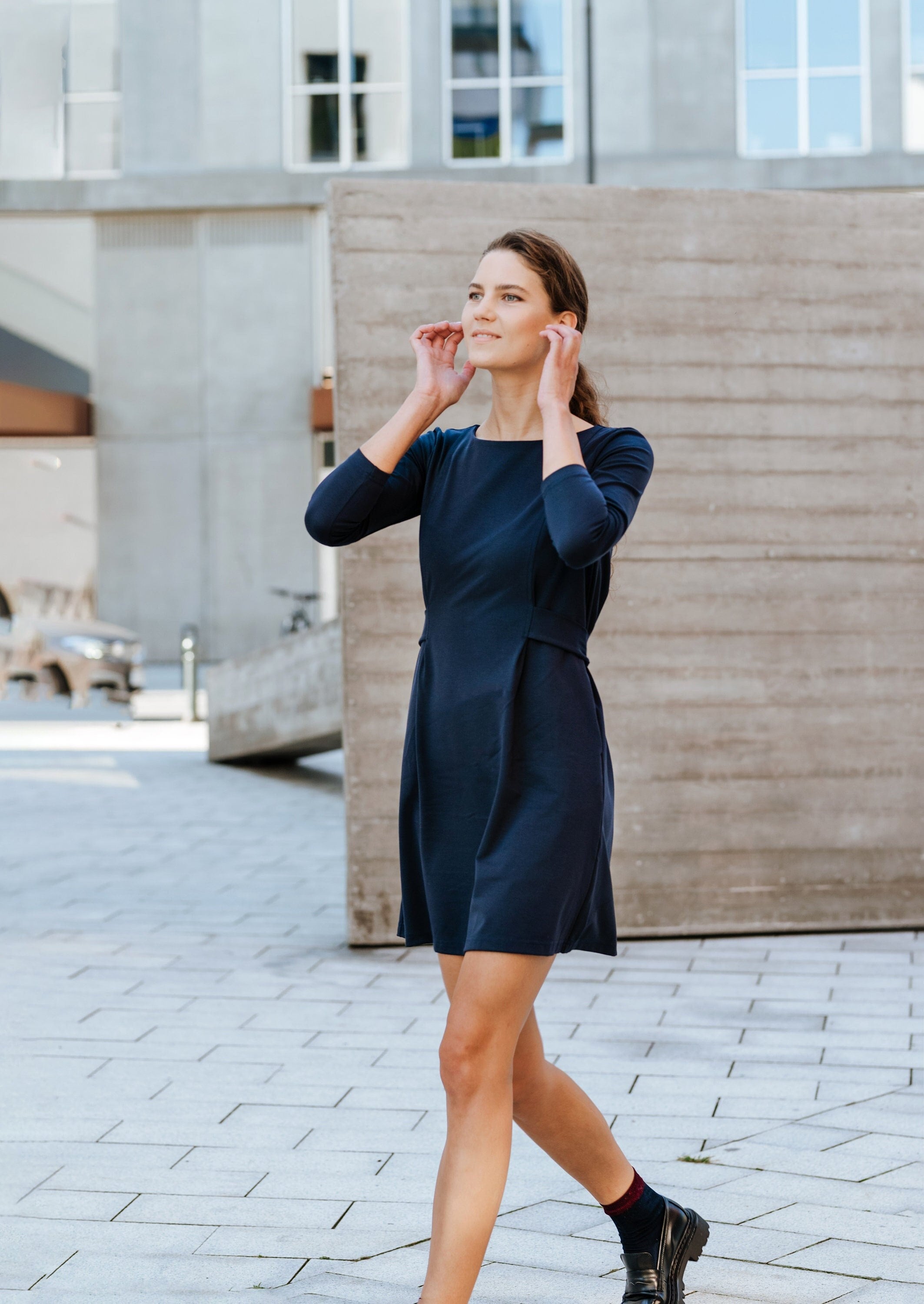 LOLITA — Italian Punto Milano Knit Dress with Back Bow