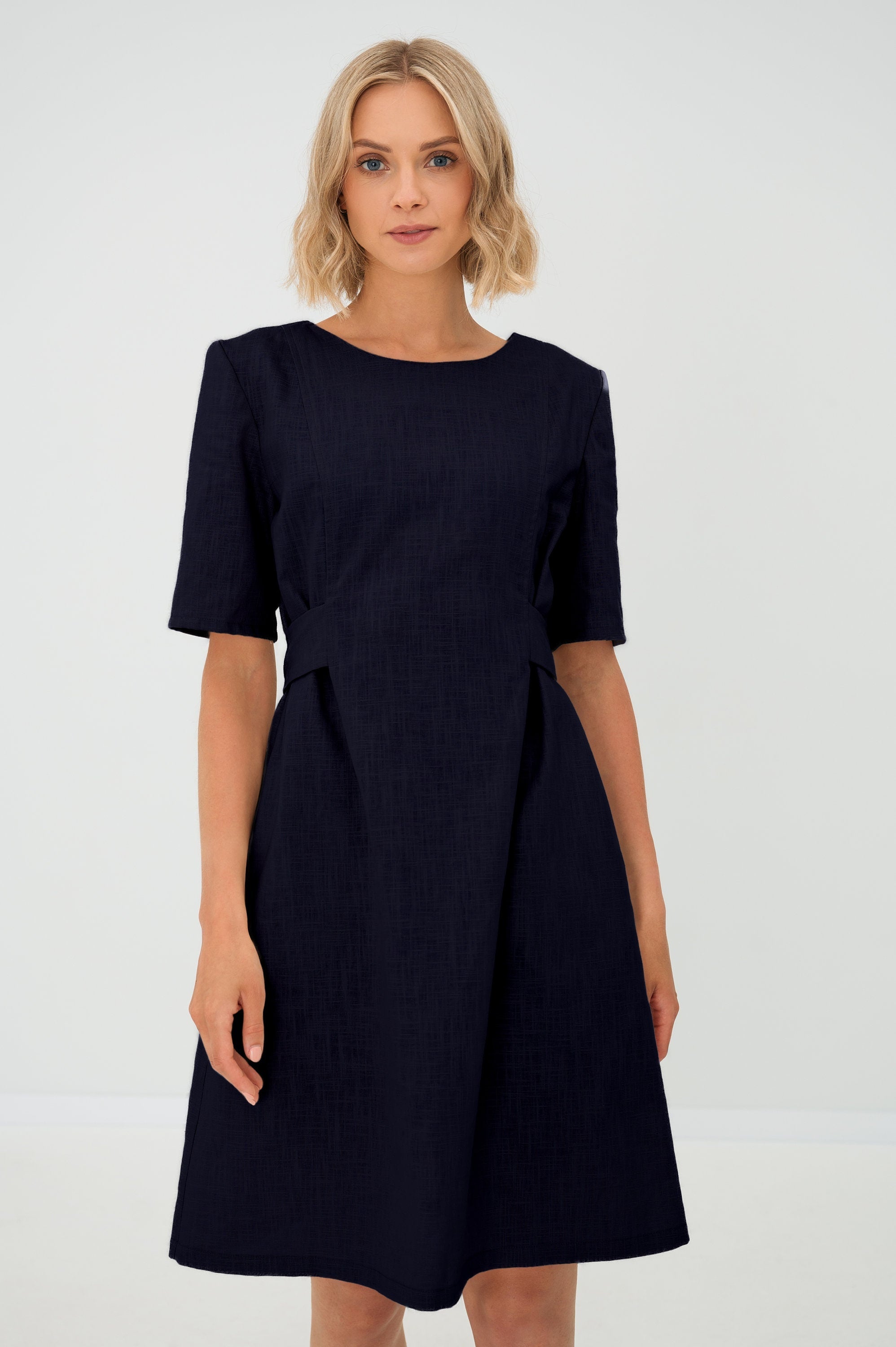 LOLITA — Stonewashed Linen Dress, Deep Blue (L)