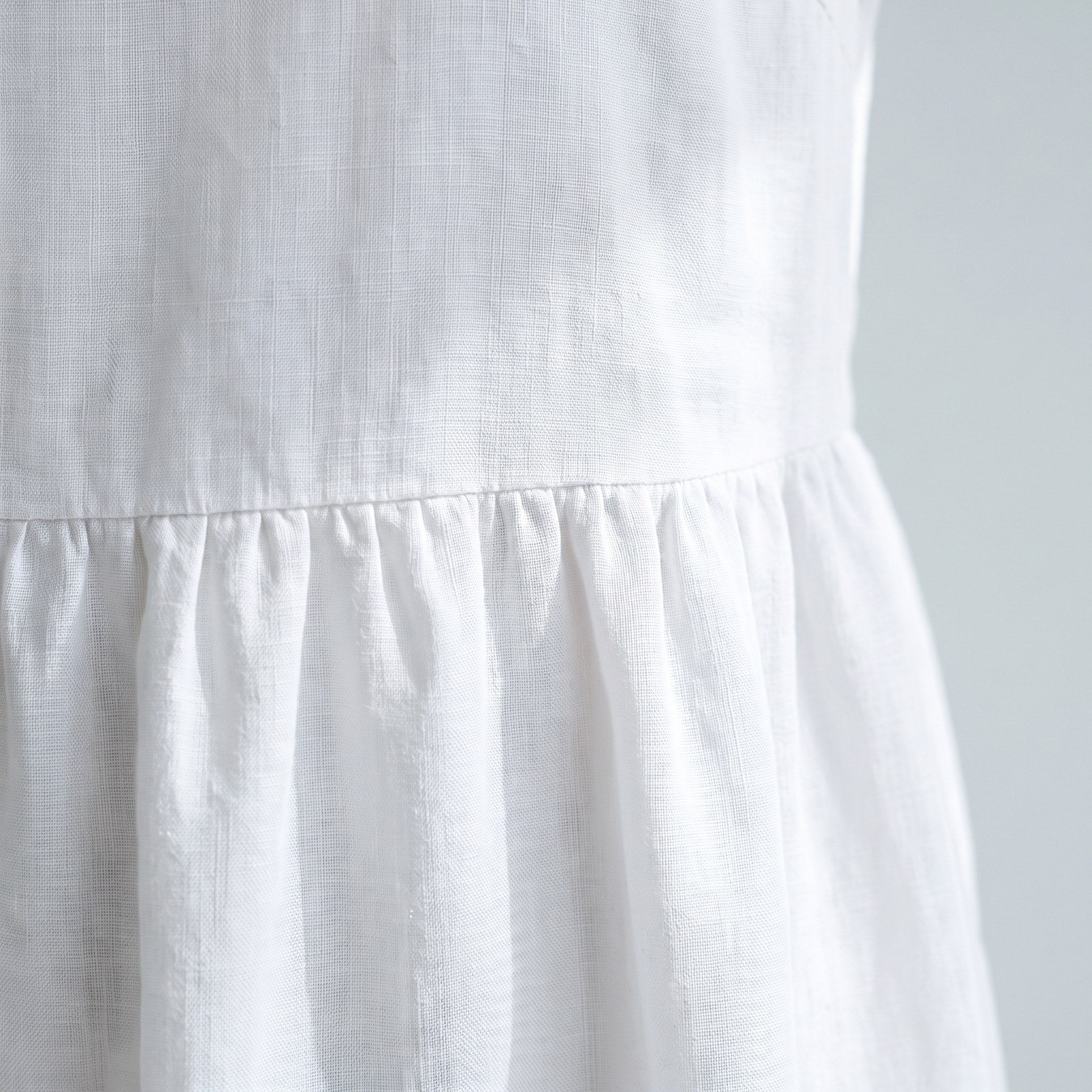 A white linen dress.
