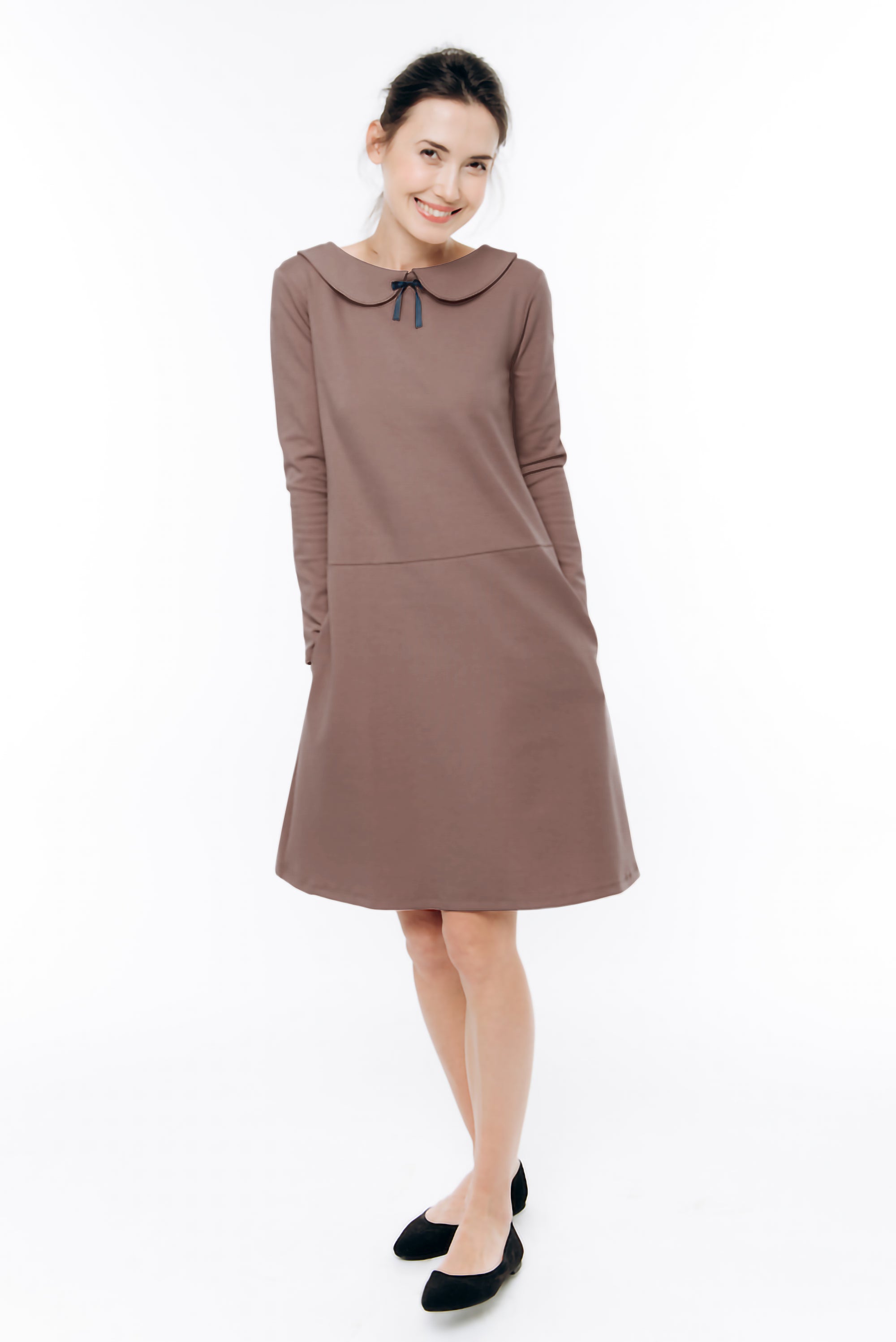 PARISIAN — Robe à col en maille Punto Milano italienne