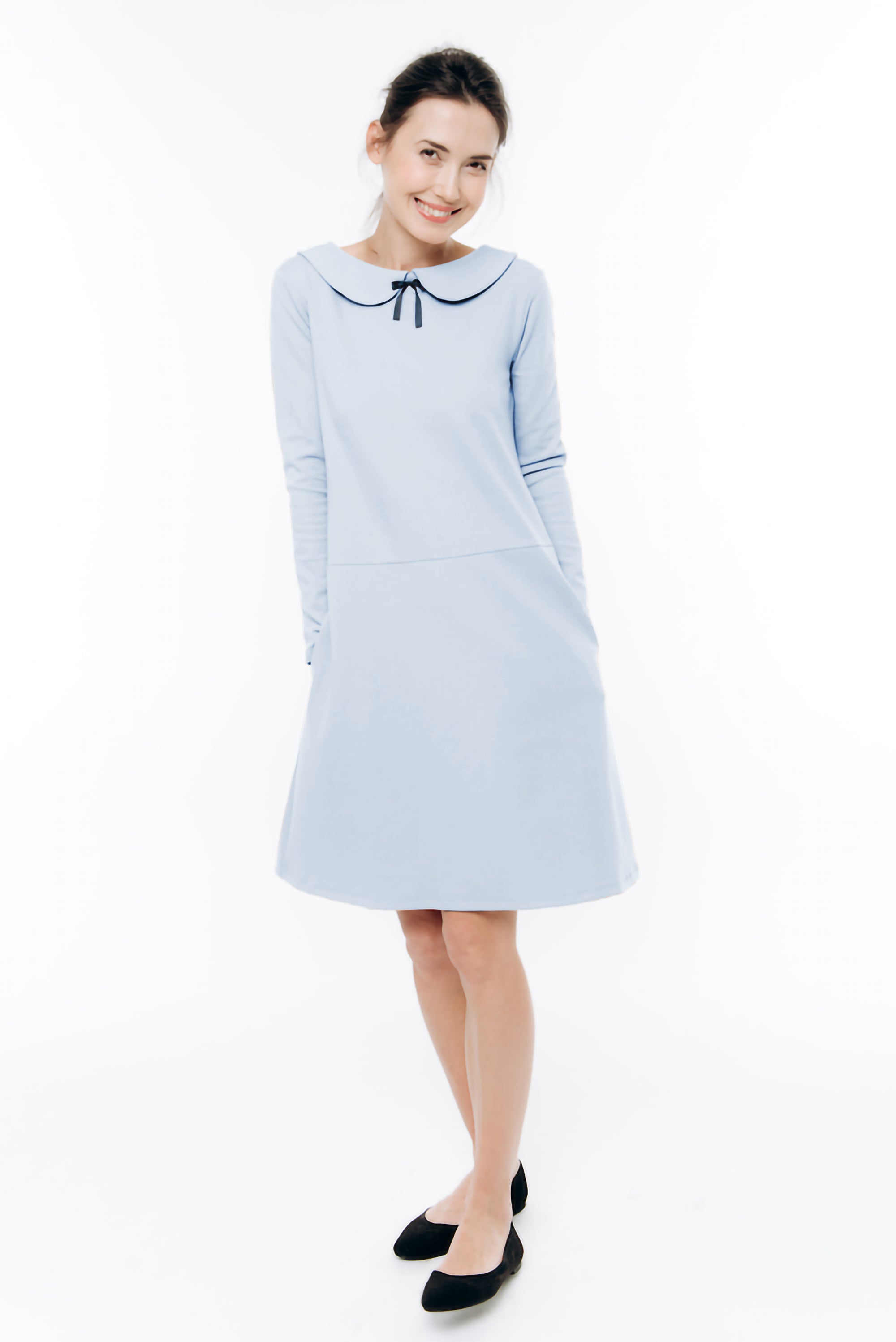 PARISIAN — Robe à col en maille Punto Milano italienne