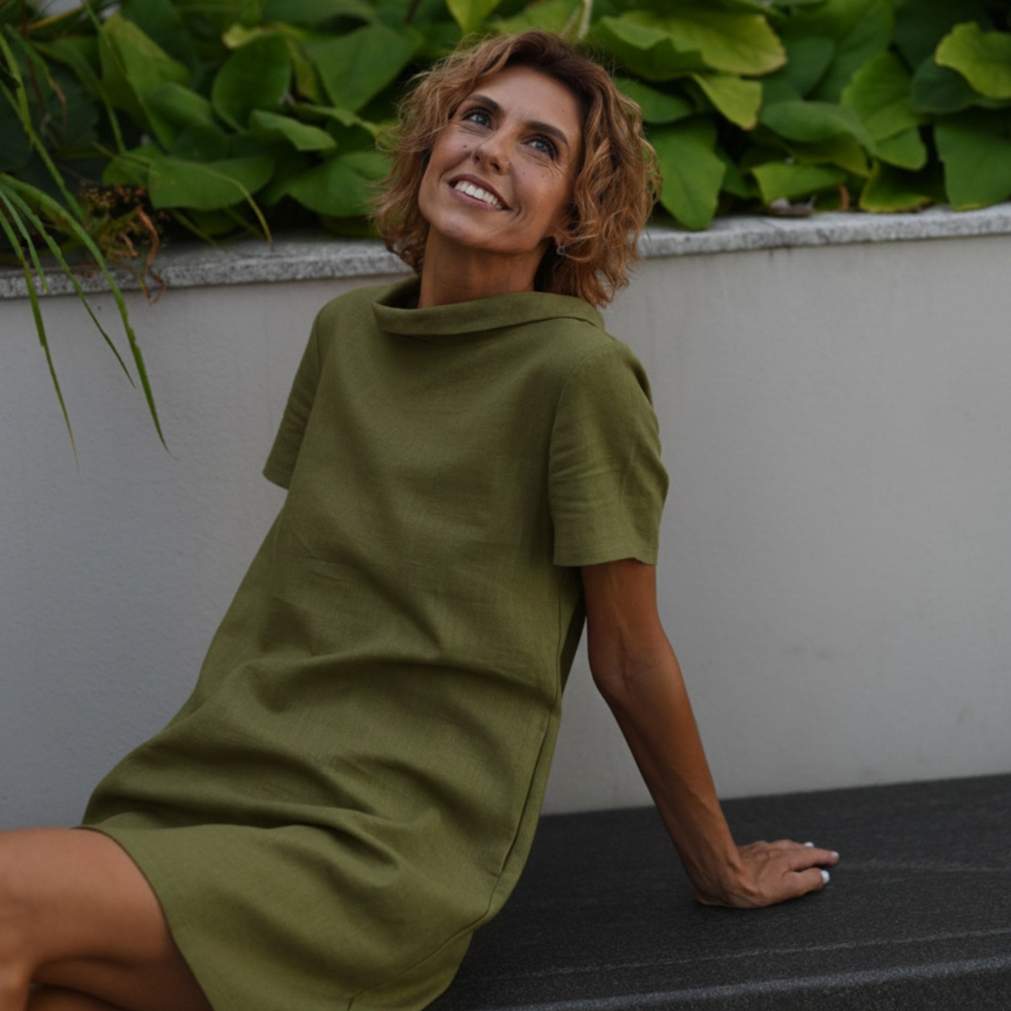 STORY — Robe en lin à manches courtes