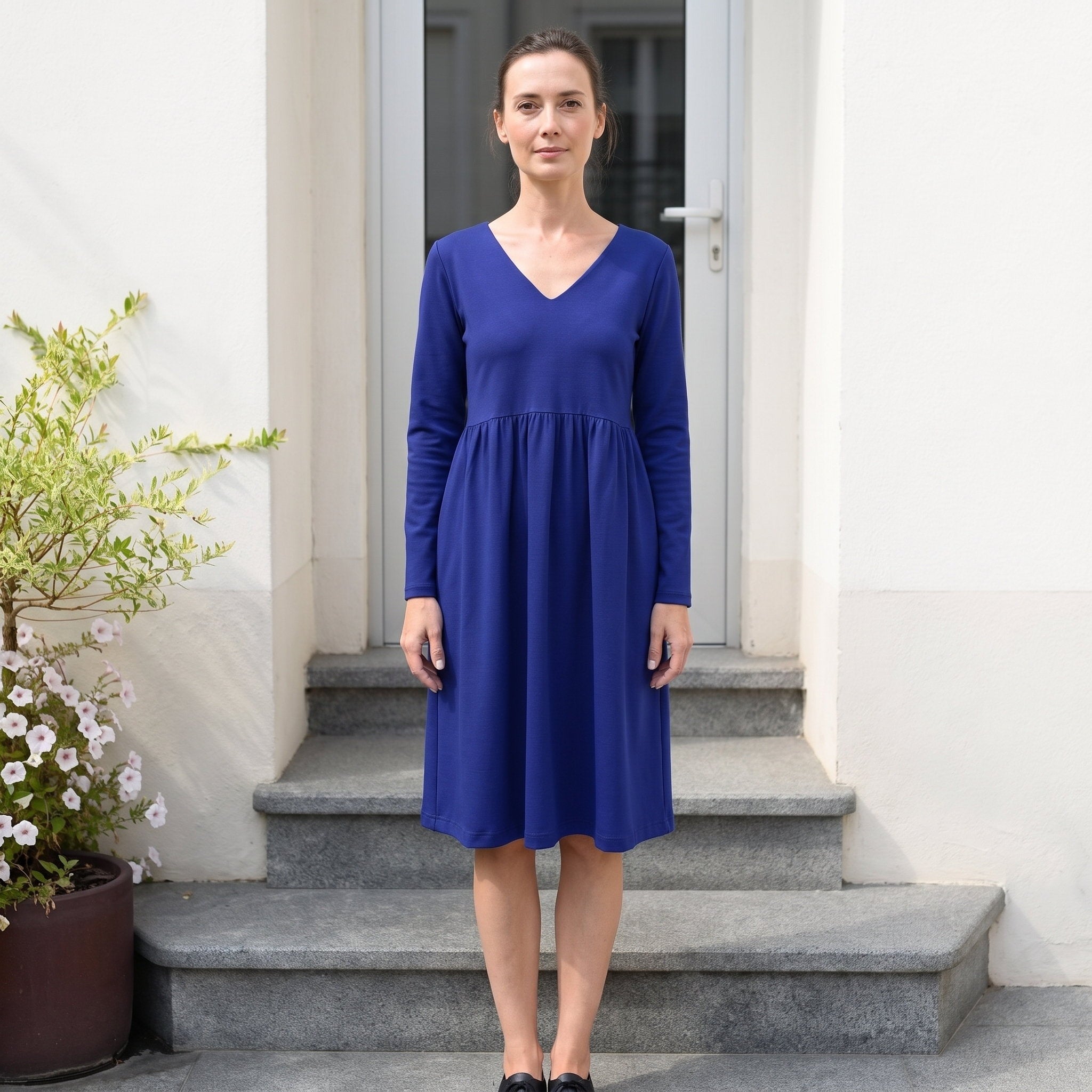 SUNSHINE — Robe en maille Punto Milano italienne