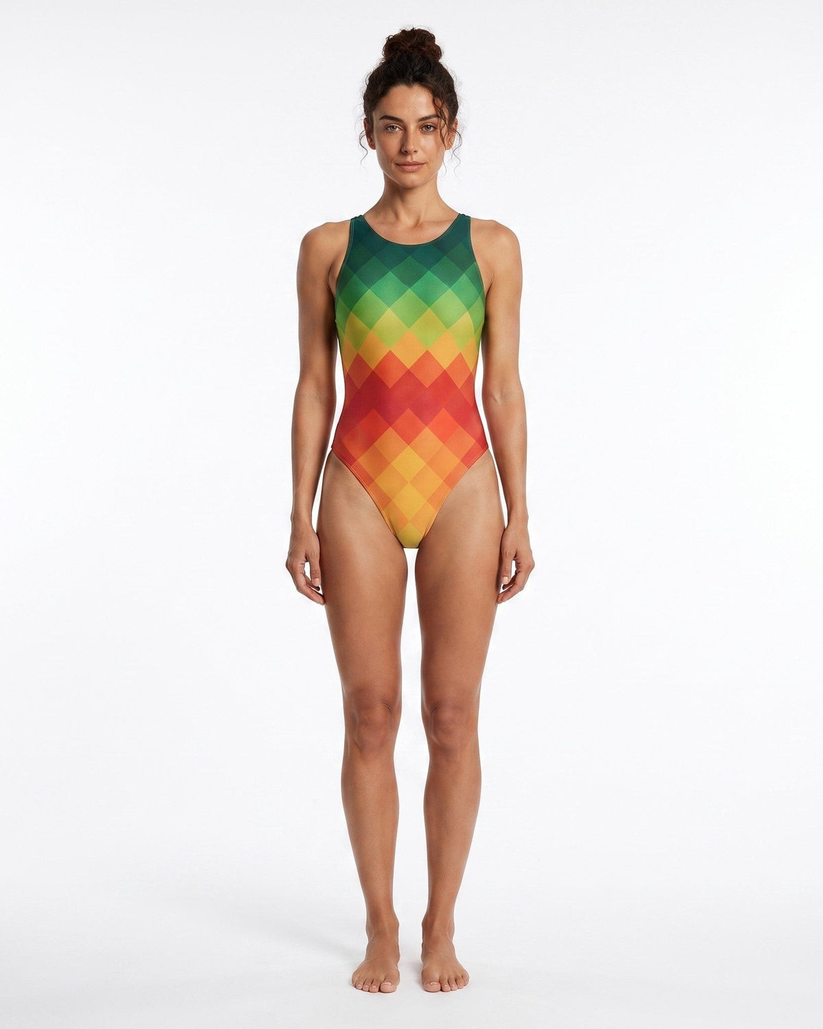 VIVA – Multicolor one-piece swimsuit, front view, full length #Color_Multicolor