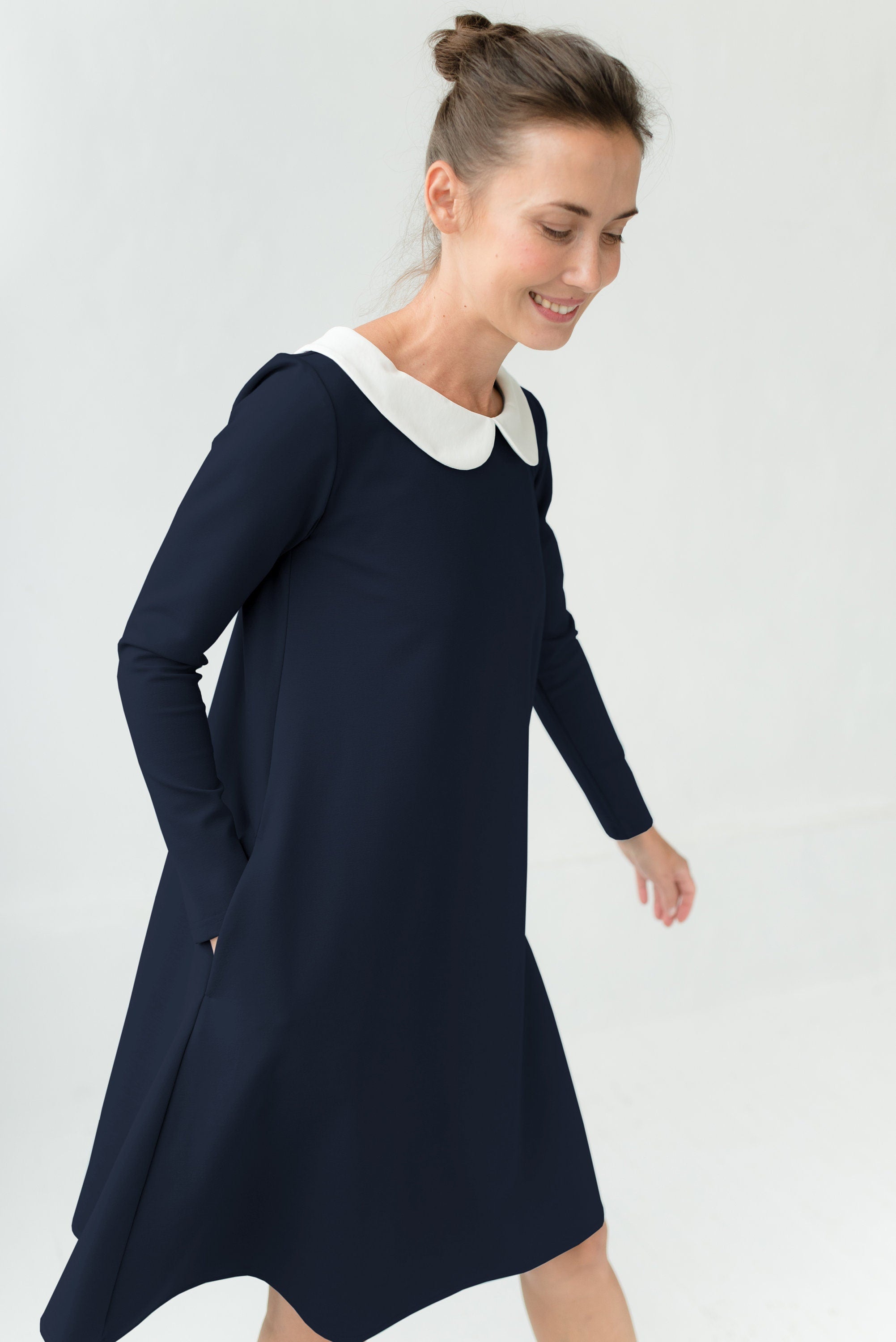 LOVER — Italian Punto Milano Knit Collar Dress