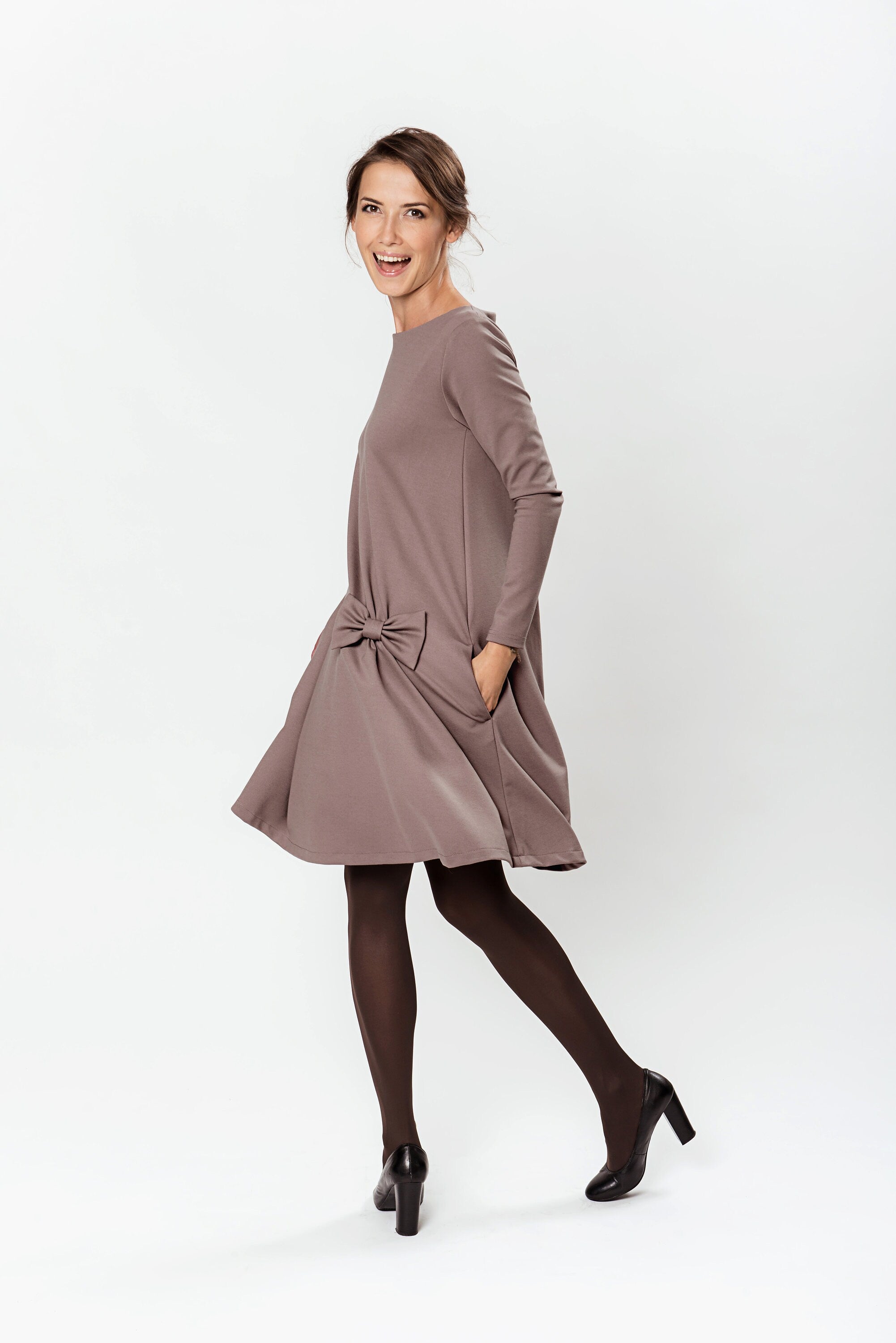KISS — Italian Punto Milano Knit Swing Dress