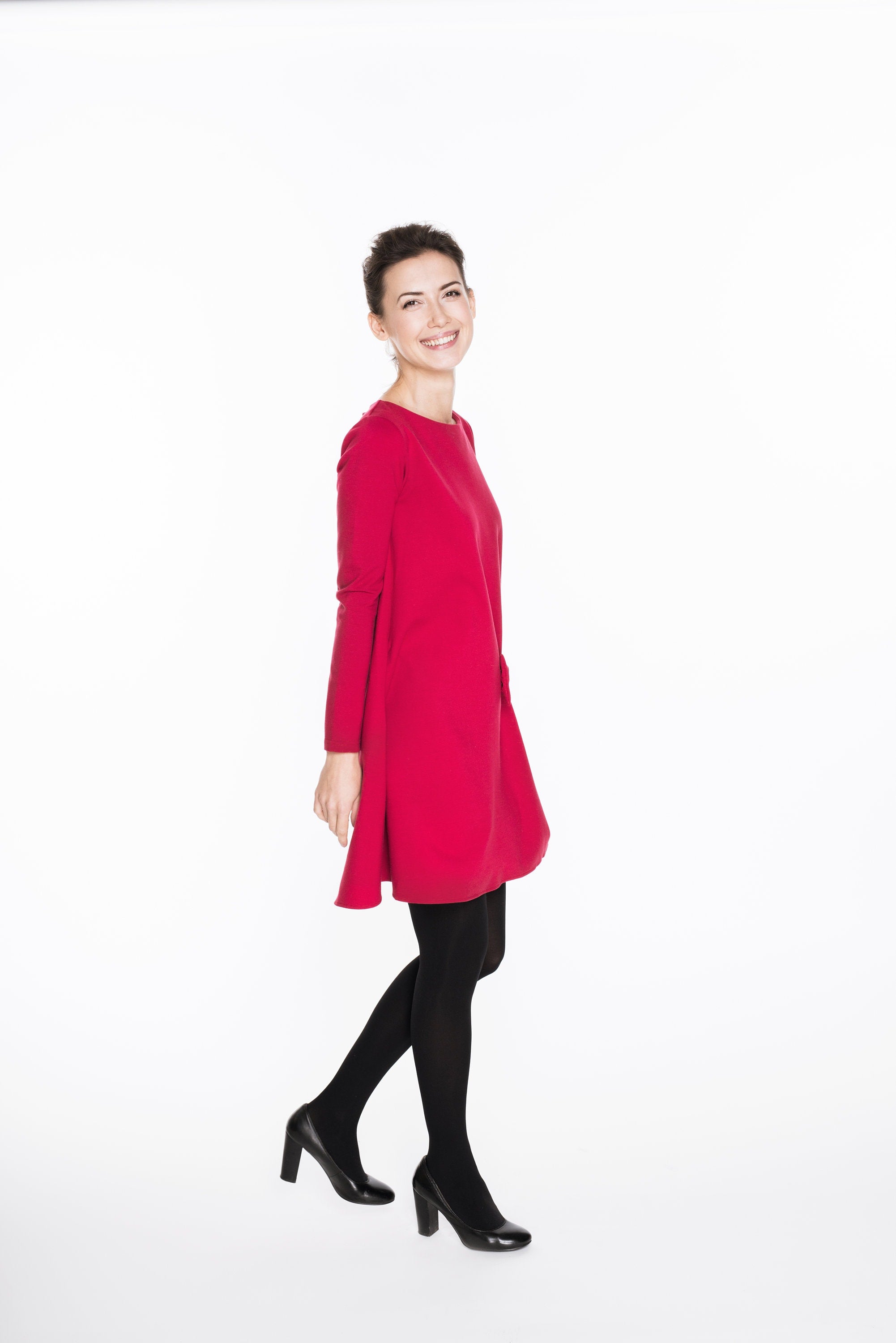 KISS — Italian Punto Milano Knit Swing Dress